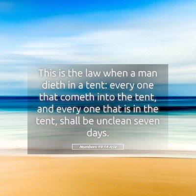 Picture 05 - Numbers 19:14 ASV - This is the law when a man dieth in a tent: every - Bible Verse Picture
