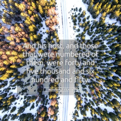 Picture 05 - Numbers 2:15 ASV - And his host, and those that were numbered of - Bible Verse Picture