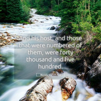 Picture 05 - Numbers 2:19 ASV - And his host, and those that were numbered of - Bible Verse Picture