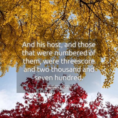 Picture 05 - Numbers 2:26 ASV - And his host, and those that were numbered of - Bible Verse Picture