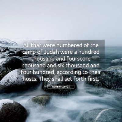 Picture 05 - Numbers 2:9 ASV - All that were numbered of the camp of Judah were - Bible Verse Picture