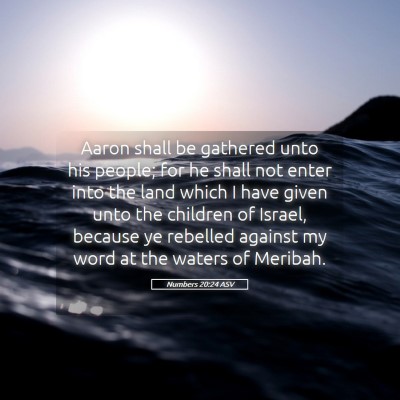 Picture 05 - Numbers 20:24 ASV - Aaron shall be gathered unto his people; for he - Bible Verse Picture