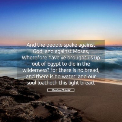 Picture 05 - Numbers 21:5 ASV - And the people spake against God, and against - Bible Verse Picture