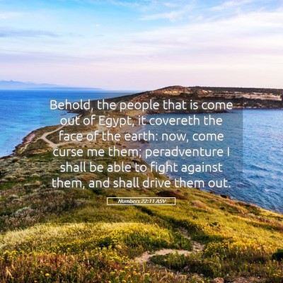 Picture 05 - Numbers 22:11 ASV - Behold, the people that is come out of Egypt, it - Bible Verse Picture