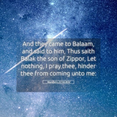 Picture 05 - Numbers 22:16 ASV - And they came to Balaam, and said to him, Thus - Bible Verse Picture