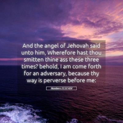 Picture 05 - Numbers 22:32 ASV - And the angel of Jehovah said unto him, Wherefore - Bible Verse Picture