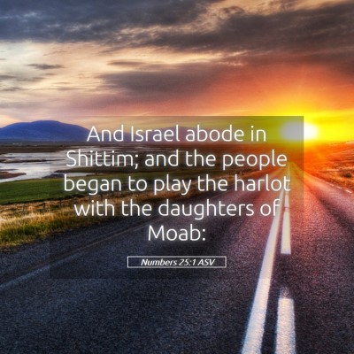Picture 05 - Numbers 25:1 ASV - And Israel abode in Shittim; and the people began - Bible Verse Picture