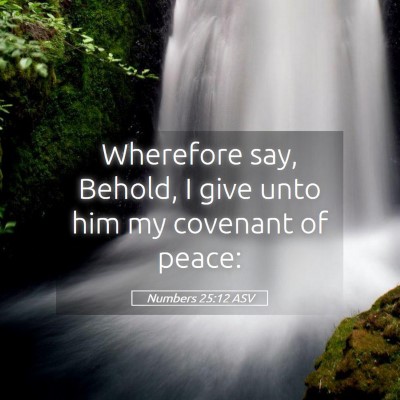 Picture 05 - Numbers 25:12 ASV - Wherefore say, Behold, I give unto him my - Bible Verse Picture