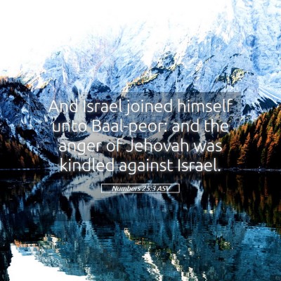 Picture 05 - Numbers 25:3 ASV - And Israel joined himself unto Baal-peor: and the - Bible Verse Picture