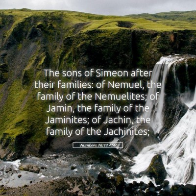 Picture 05 - Numbers 26:12 ASV - The sons of Simeon after their families: of - Bible Verse Picture