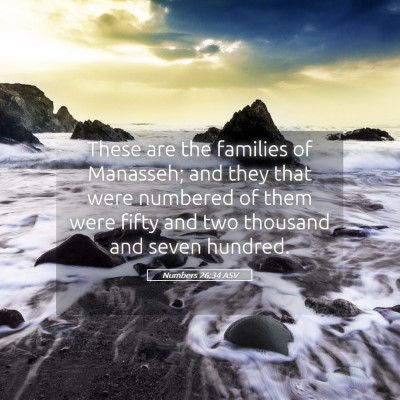 Picture 05 - Numbers 26:34 ASV - These are the families of Manasseh; and they that - Bible Verse Picture