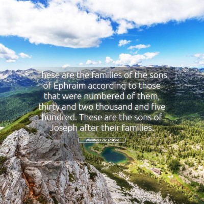 Picture 05 - Numbers 26:37 ASV - These are the families of the sons of Ephraim - Bible Verse Picture