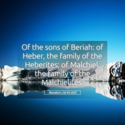 Picture 05 - Numbers 26:45 ASV - Of the sons of Beriah: of Heber, the family of - Bible Verse Picture