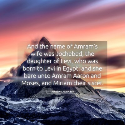 Picture 05 - Numbers 26:59 ASV - And the name of Amram's wife was Jochebed, the - Bible Verse Picture