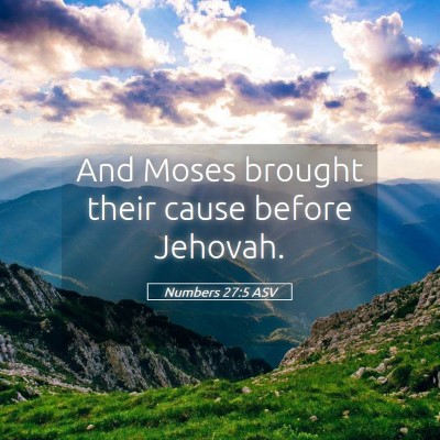 Picture 05 - Numbers 27:5 ASV - And Moses brought their cause before - Bible Verse Picture