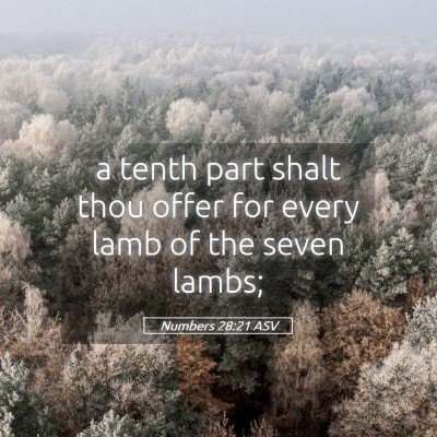 Picture 05 - Numbers 28:21 ASV - a tenth part shalt thou offer for every lamb of - Bible Verse Picture