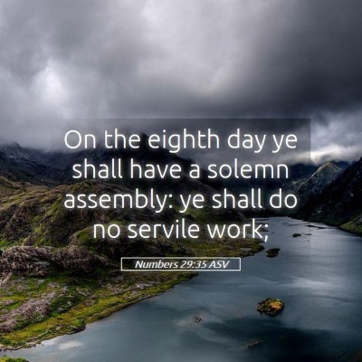 Picture 05 - Numbers 29:35 ASV - On the eighth day ye shall have a solemn - Bible Verse Picture