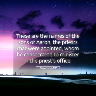 Picture 05 - Numbers 3:3 ASV - These are the names of the sons of Aaron, the - Bible Verse Picture