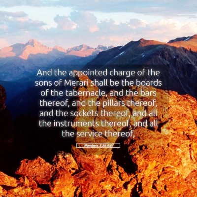 Picture 05 - Numbers 3:36 ASV - And the appointed charge of the sons of Merari - Bible Verse Picture
