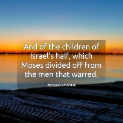 Picture 05 - Numbers 31:42 ASV - And of the children of Israel's half, which Moses - Bible Verse Picture