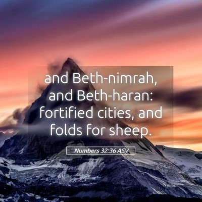 Picture 05 - Numbers 32:36 ASV - and Beth-nimrah, and Beth-haran: fortified - Bible Verse Picture