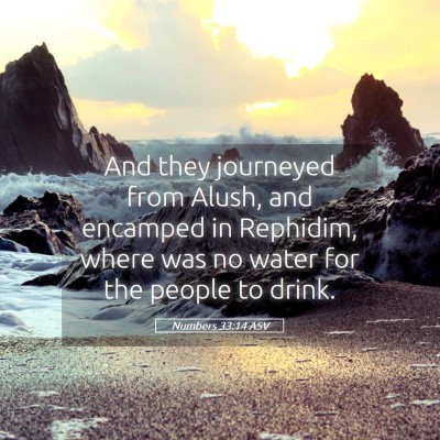 Picture 05 - Numbers 33:14 ASV - And they journeyed from Alush, and encamped in - Bible Verse Picture
