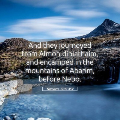 Picture 05 - Numbers 33:47 ASV - And they journeyed from Almon-diblathaim, and - Bible Verse Picture
