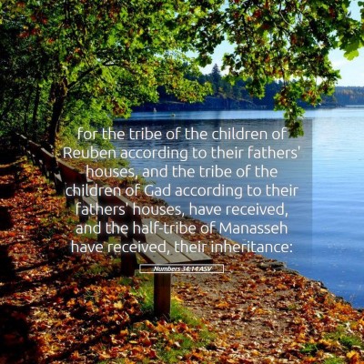 Picture 05 - Numbers 34:14 ASV - for the tribe of the children of Reuben according - Bible Verse Picture