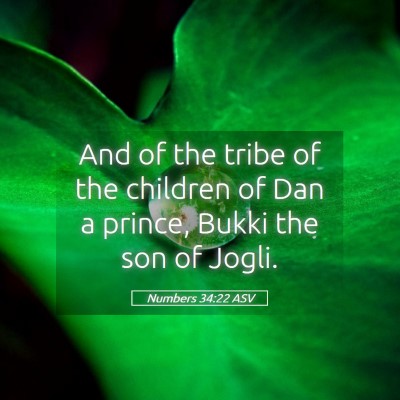 Picture 05 - Numbers 34:22 ASV - And of the tribe of the children of Dan a prince, - Bible Verse Picture