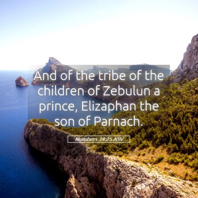 Picture 05 - Numbers 34:25 ASV - And of the tribe of the children of Zebulun a - Bible Verse Picture