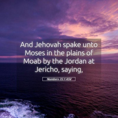 Picture 05 - Numbers 35:1 ASV - And Jehovah spake unto Moses in the plains of - Bible Verse Picture