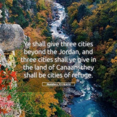 Picture 05 - Numbers 35:14 ASV - Ye shall give three cities beyond the Jordan, and - Bible Verse Picture