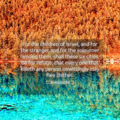 Picture 05 - Numbers 35:15 ASV - For the children of Israel, and for the stranger - Bible Verse Picture