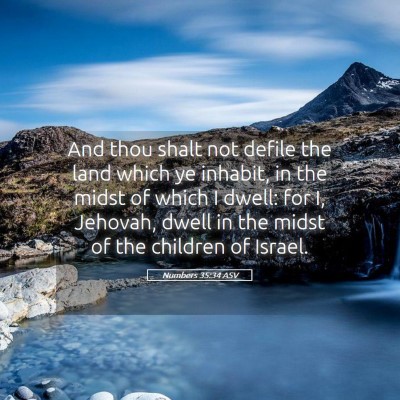 Picture 05 - Numbers 35:34 ASV - And thou shalt not defile the land which ye - Bible Verse Picture