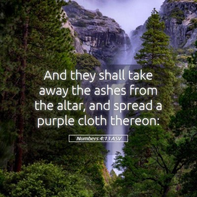 Picture 05 - Numbers 4:13 ASV - And they shall take away the ashes from the - Bible Verse Picture