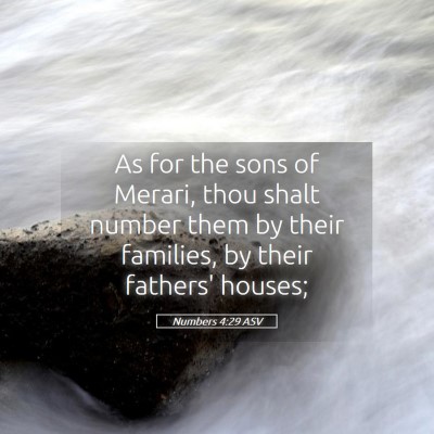 Picture 05 - Numbers 4:29 ASV - As for the sons of Merari, thou shalt number them - Bible Verse Picture