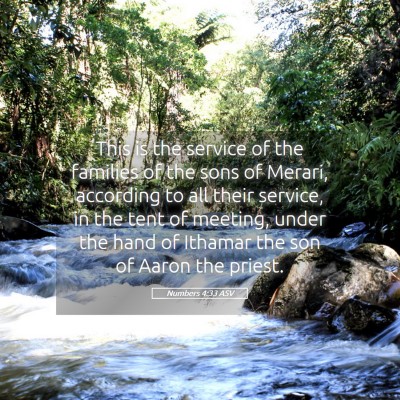 Picture 05 - Numbers 4:33 ASV - This is the service of the families of the sons - Bible Verse Picture