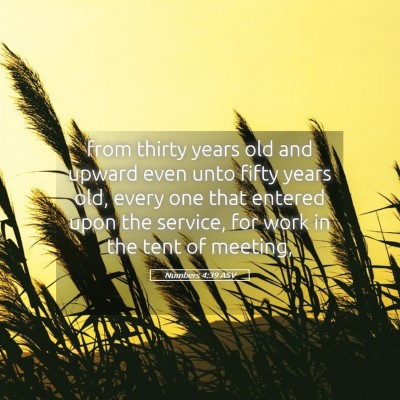 Picture 05 - Numbers 4:39 ASV - from thirty years old and upward even unto fifty - Bible Verse Picture