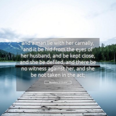 Picture 05 - Numbers 5:13 ASV - and a man lie with her carnally, and it be hid - Bible Verse Picture