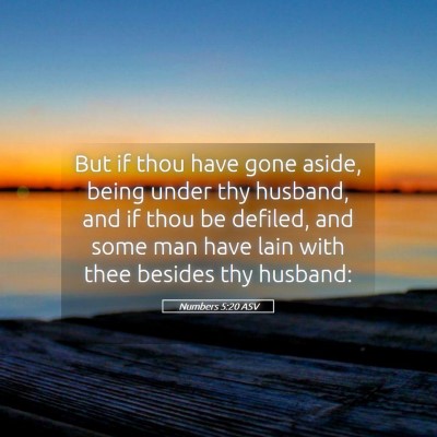 Picture 05 - Numbers 5:20 ASV - But if thou have gone aside, being under thy - Bible Verse Picture