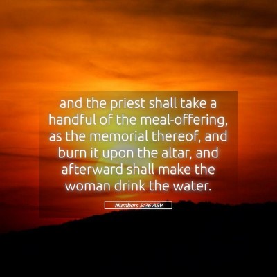 Picture 05 - Numbers 5:26 ASV - and the priest shall take a handful of the - Bible Verse Picture