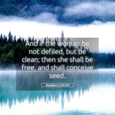 Picture 05 - Numbers 5:28 ASV - And if the woman be not defiled, but be clean; - Bible Verse Picture