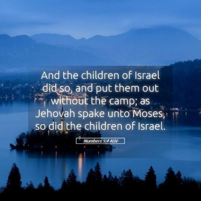 Picture 05 - Numbers 5:4 ASV - And the children of Israel did so, and put them - Bible Verse Picture