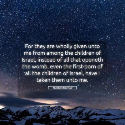 Picture 05 - Numbers 8:16 ASV - For they are wholly given unto me from among the - Bible Verse Picture