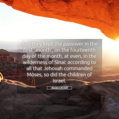 Picture 05 - Numbers 9:5 ASV - And they kept the passover in the first `month', - Bible Verse Picture