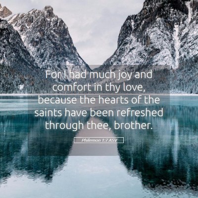 Picture 05 - Philemon 1:7 ASV - For I had much joy and comfort in thy love, - Bible Verse Picture