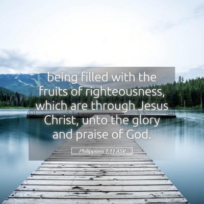 Picture 05 - Philippians 1:11 ASV - being filled with the fruits of righteousness, - Bible Verse Picture