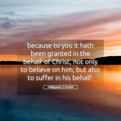 Picture 05 - Philippians 1:29 ASV - because to you it hath been granted in the behalf - Bible Verse Picture
