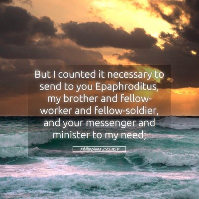 Picture 05 - Philippians 2:25 ASV - But I counted it necessary to send to you - Bible Verse Picture