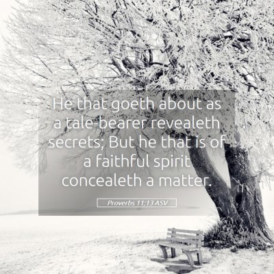 Picture 05 - Proverbs 11:13 ASV - He that goeth about as a tale-bearer revealeth - Bible Verse Picture